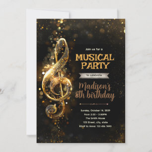 Musikalische Geburtstagsparty-Einladung Einladung