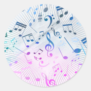 Musikalische Hinweise Runder Aufkleber