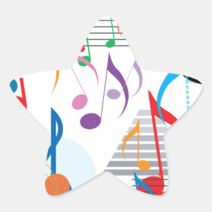 Musikalische Hinweise Stern-Aufkleber