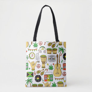 Musikalische Instrumente nahtlos Muster. Reggae Ba Tasche