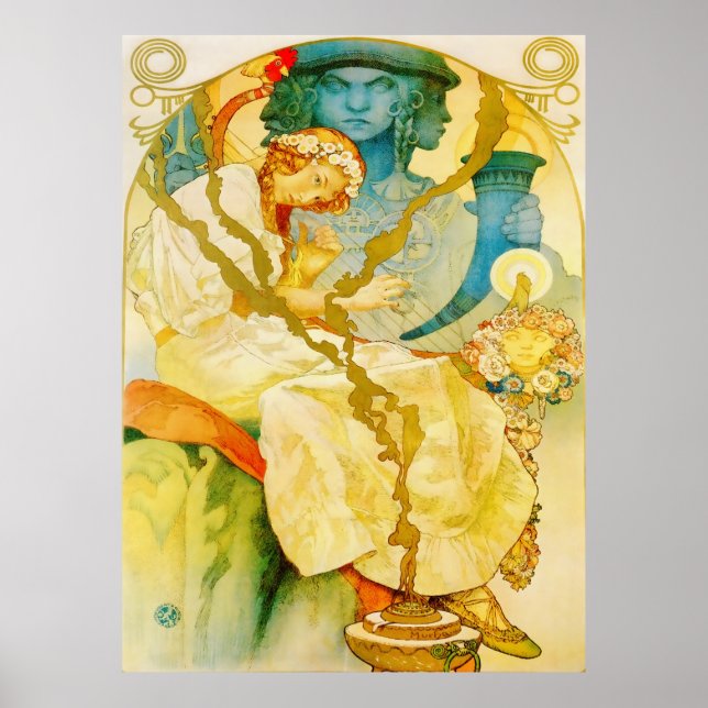 Musikalische Jugendstil Vintag Poster (Vorne)