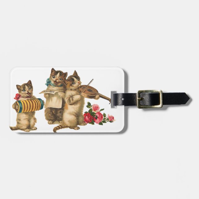 Musikalische Katzen Gepäckanhänger (Vorderseite horizontal)