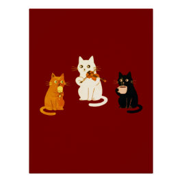 Musikalische Katzen Poster