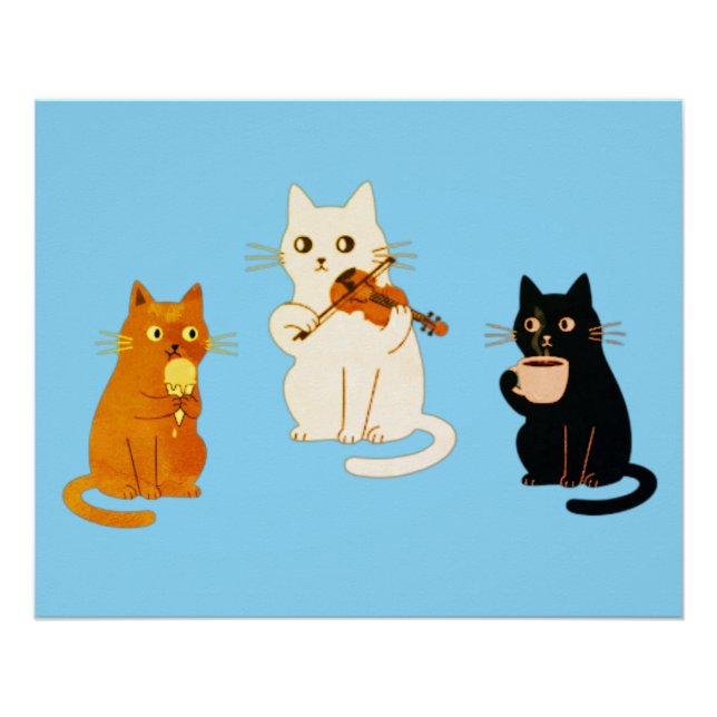 Musikalische Katzen  Poster (Vorderseite)