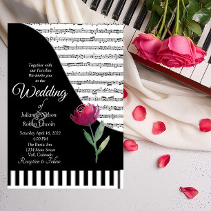 Musikalische Klavier-Themen-Hochzeitseinladung Einladung