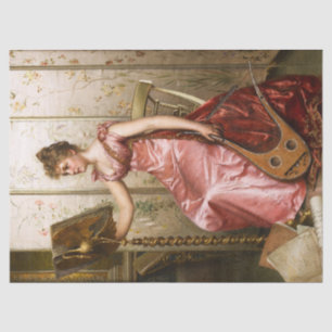 Musikalische Lady in rosa Gewebepapier Seidenpapier