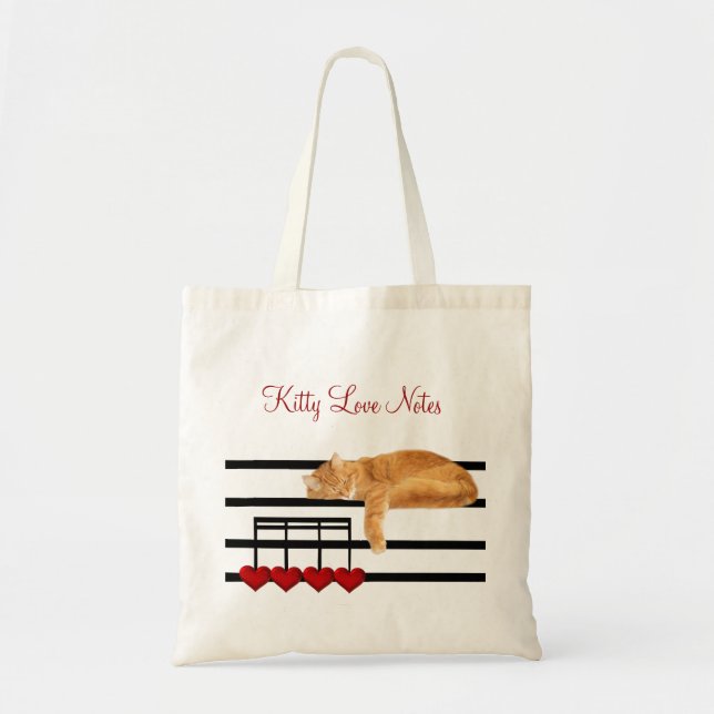Musikalische Liebe Kitty Cat Tragetasche (Vorne)