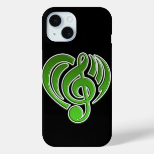 Musikalische Liebesvibrationen Grüner Herz Musikno Case-Mate iPhone Hülle