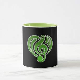 Musikalische Liebesvibrationen Grüner Herz Musikno Tasse