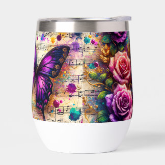 Musikalische Melodie & Butterfly Wasserflasche