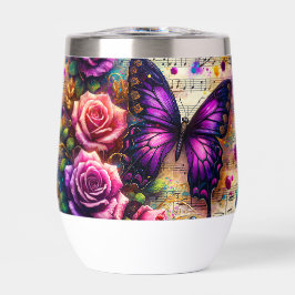 Musikalische Melodie & Butterfly Wasserflasche