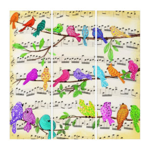 Musikalische Musical Birds Symphony Triptych Triptychon