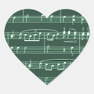 musikalische Note gemustert Herz-Aufkleber