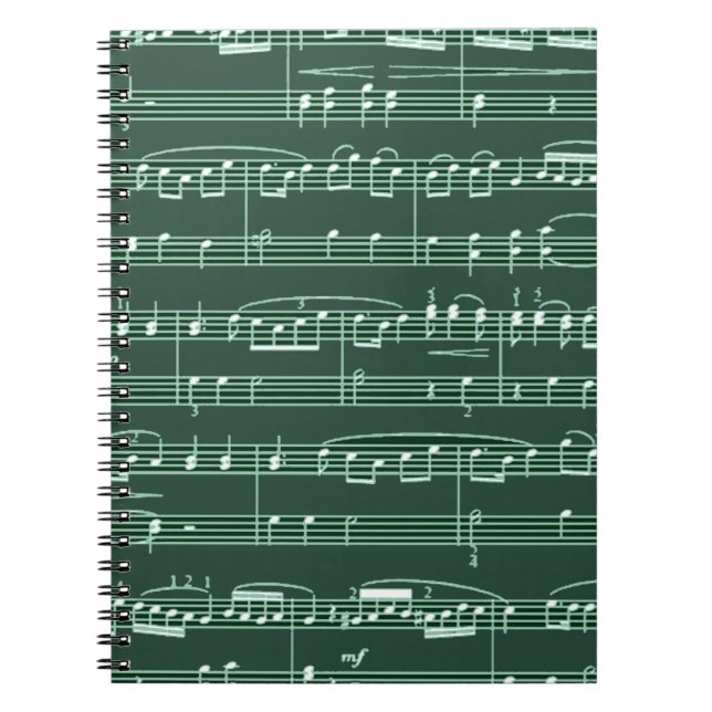 musikalische Note gemustert Notizblock (Vorderseite)