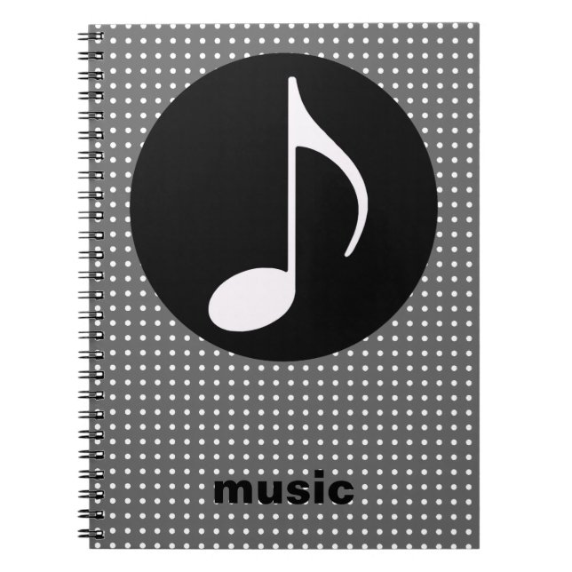 musikalische Note ~ schwarz Notizblock (Vorderseite)