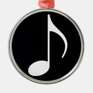 musikalische Note ~ schwarz Silbernes Ornament