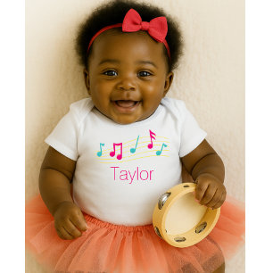 Musikalische Noten Baby Strampler