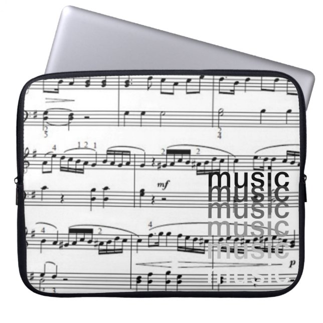 musikalische Noten einfach Laptopschutzhülle (Vorderseite)