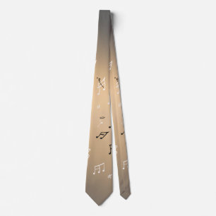Musikalische Noten Golden Light Neck Tie Krawatte