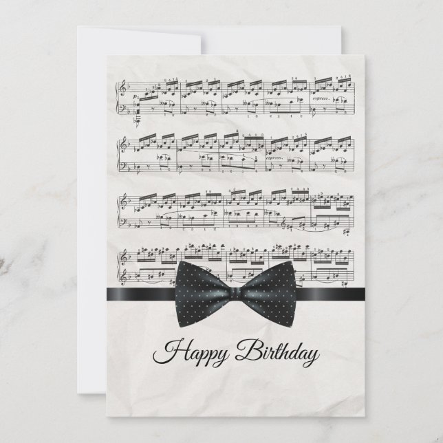Musikalische Noten Happy Birthday Flat Card (Vorderseite)
