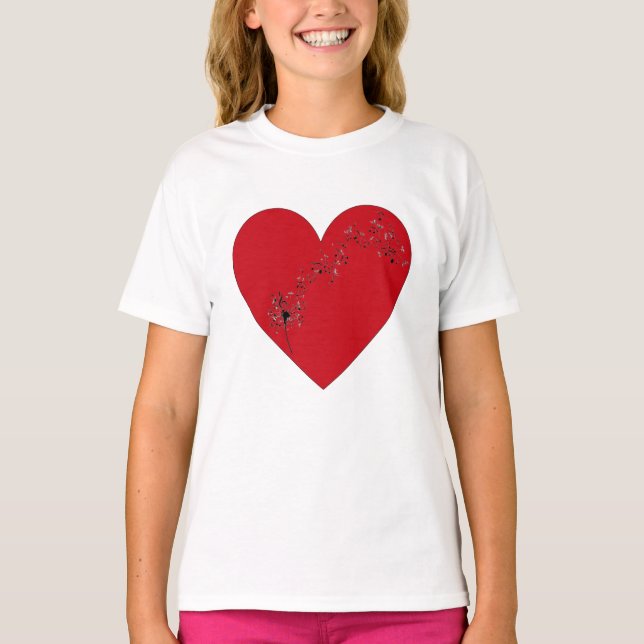Musikalische Noten im Herzen, T - Shirt (Vorderseite)