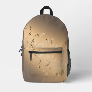 Musikalische Noten im Mondlicht Goldene braun Bedruckter Rucksack