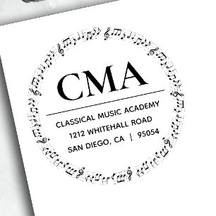 Musikalische Noten Musiklehrerschule Permastempel