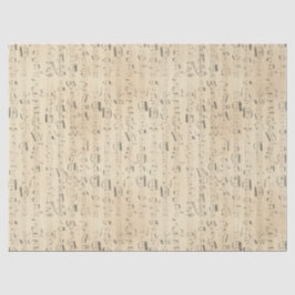 Musikalische Noten Noten Noten auf Tan Decoupage Seidenpapier