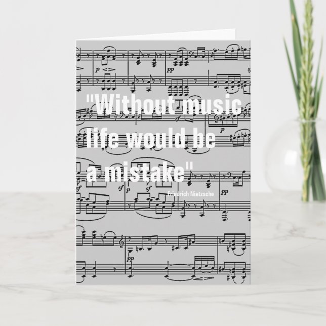 musikalische Noten & Zitat Karte (Vorderseite)