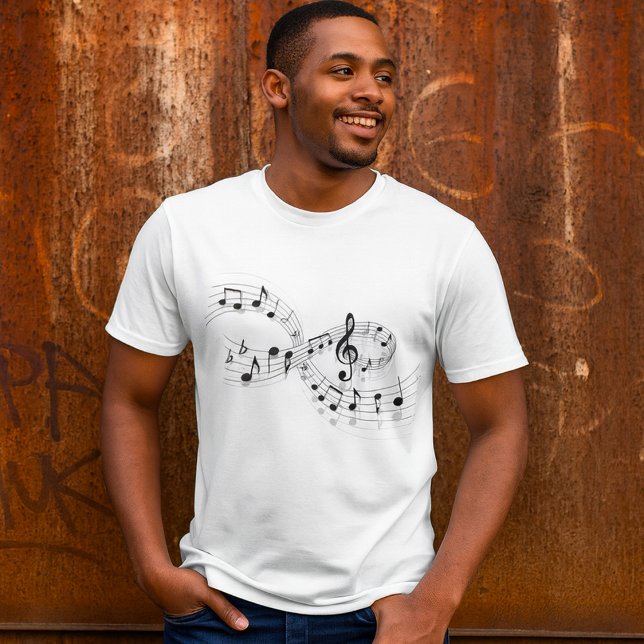 Musikalische Notizen auf einem Mens-T - Shirt der  (Von Creator hochgeladen)