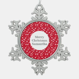 Musikalische Notizen Design Snowflake Ornament
