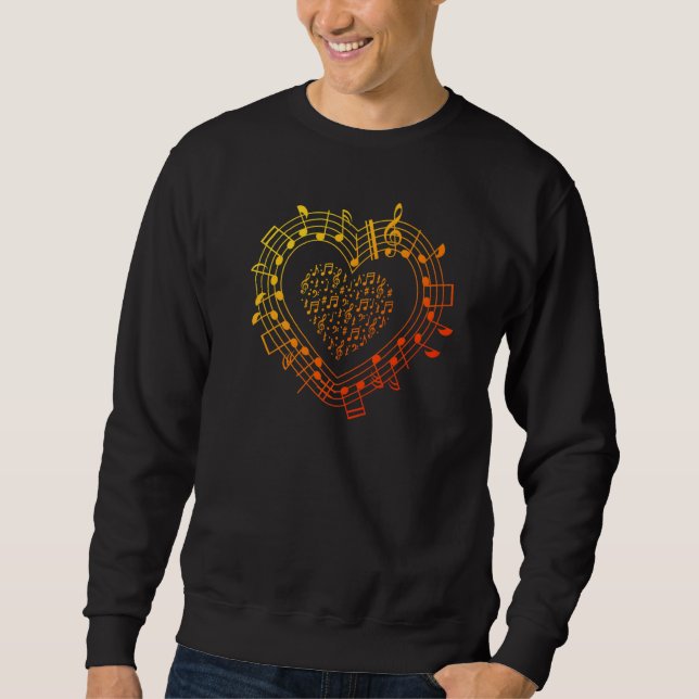 Musikalische Notizen Herz Musician Music School Cl Sweatshirt (Vorderseite)