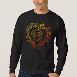 Musikalische Notizen Herz Musician Music School Cl Sweatshirt