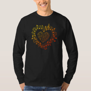 Musikalische Notizen Herz Musician Music School Cl T-Shirt