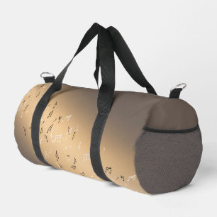 Musikalische Notizen im Mondlicht Golden Brown Duffle Bag