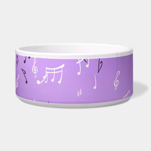 Musikalische Notizen Lila glänzende Keramik Pet Bo Napf