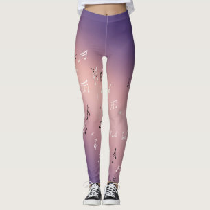 Musikalische Notizen Lila Ombre Leggings