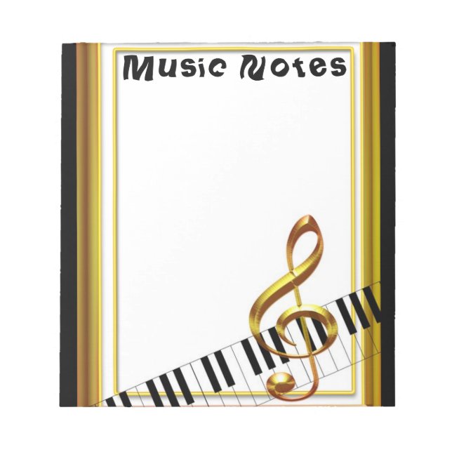 Musikalische Notizen Musik Lover Klavier Tastatur  Notizblock (Vorderseite)