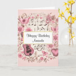 Musikalische Notizen und Blume Vintager Stil Gebur