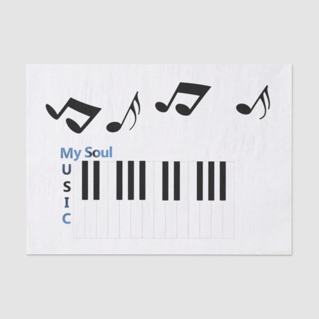 Musikalische Piano Musiknote Seidenpapier (Vorderseite)