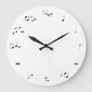 Musikalische Regelungsuhr - Schwarzweiss Große Wanduhr