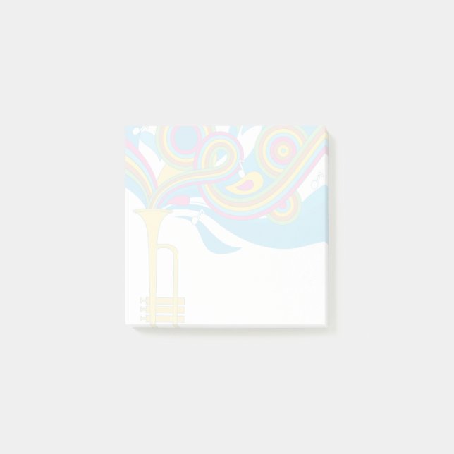 Musikalische Regenbogennotizen Post-it Klebezettel (Vorderseite)