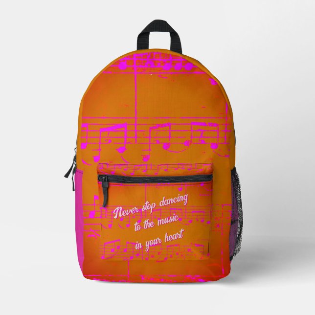 Musikalische Schritte - Samba_pink-Rucksack Bedruckter Rucksack (Vorderseite)
