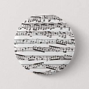 Musikalische Schwarzweiss-Anmerkungen Button