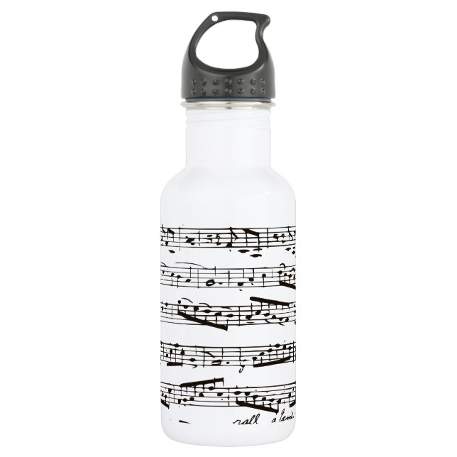 Musikalische Schwarzweiss-Anmerkungen Trinkflasche (Vorderseite)