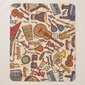 Musikalische Skizze: Farbige nahtlose Vintage-Stru Sherpadecke