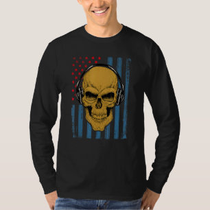 Musikalische Skull Kopfhörer Haus Tecno Party Mix T-Shirt