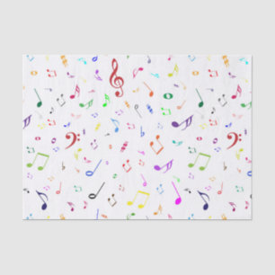 Musikalische Symbole in den Regenbogen-Farben Seidenpapier