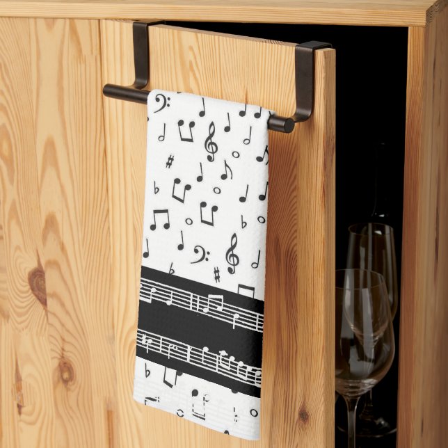 Musikalische Symbole Küchentuch (Drittel gefaltet)