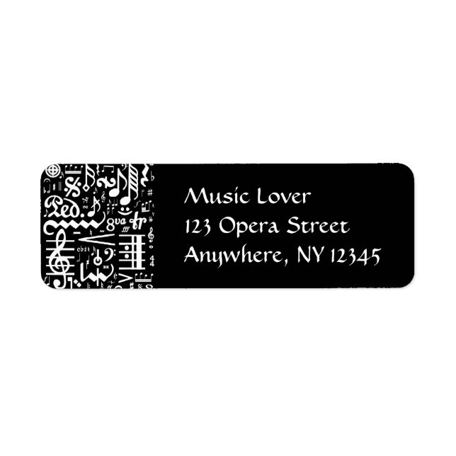 Musikalische Symbole Schwarzes Label (Vorne)